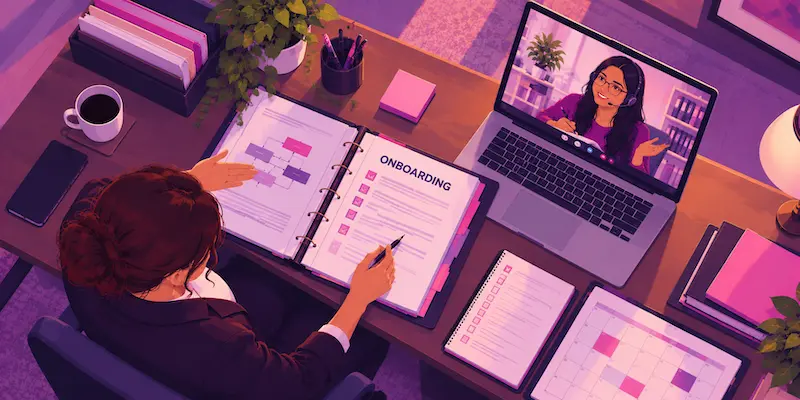 Solo family law attorney onboarding a remote virtual paralegal with documented workflows and supervision procedures.