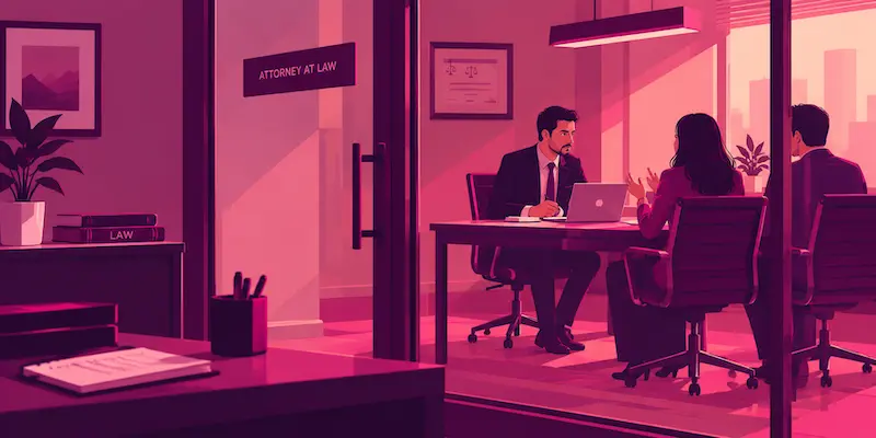 Virtual legal assistant responding to a prospective client while a solo attorney is occupied in a client meeting.