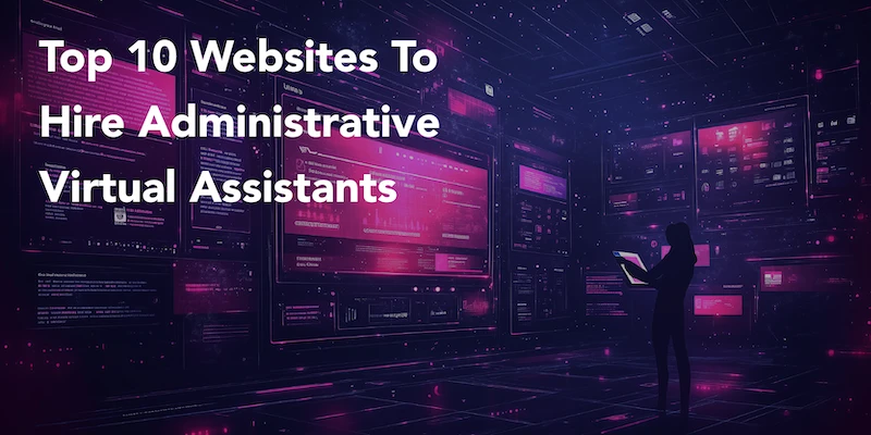 Infographic displaying the top platforms for hiring administrative virtual assistants.