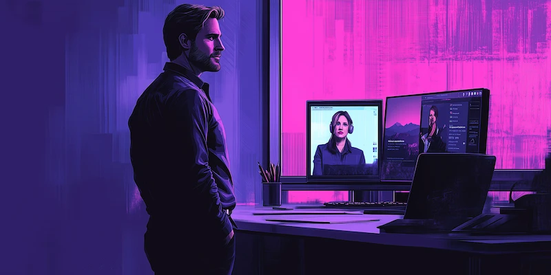 Attorney confidently leading their firm while a virtual assistant handles inbox and admin tasks remotely, symbolizing clarity and control through delegation.