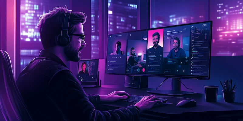 Virtual teams collaborating after hiring someone from another country