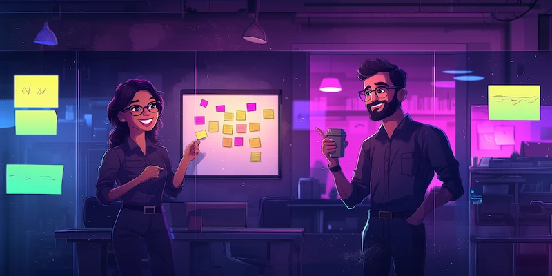 Virtual assistant and business owner collaborating