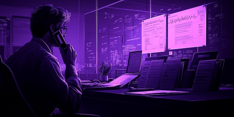 Legal case manager coordinating with a medical provider and reviewing case files in a law office