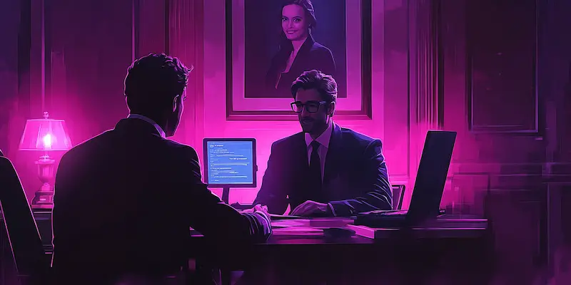 Solo personal injury attorney meeting with a client while a bilingual Virtual Legal Assistant manages intake and administrative support remotely.