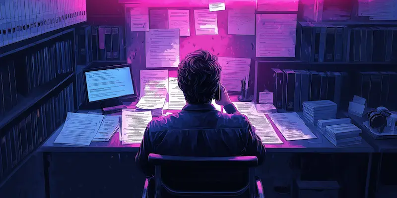 Solo attorney balancing legal work and administrative responsibilities in a law office before hiring a Legal Virtual Assistant.