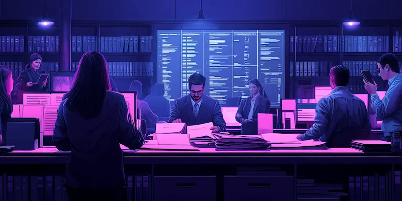 Attorney overwhelmed by administrative tasks while a law firm's operations team manages workflow bottlenecks in a growing legal practice.