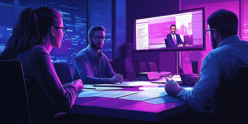 Law firm leadership reviewing staffing costs and operational planning with bilingual virtual legal assistants.