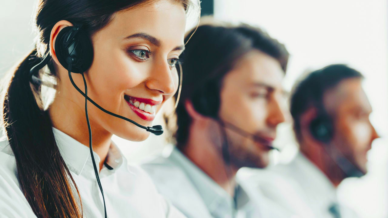 woman working in call center