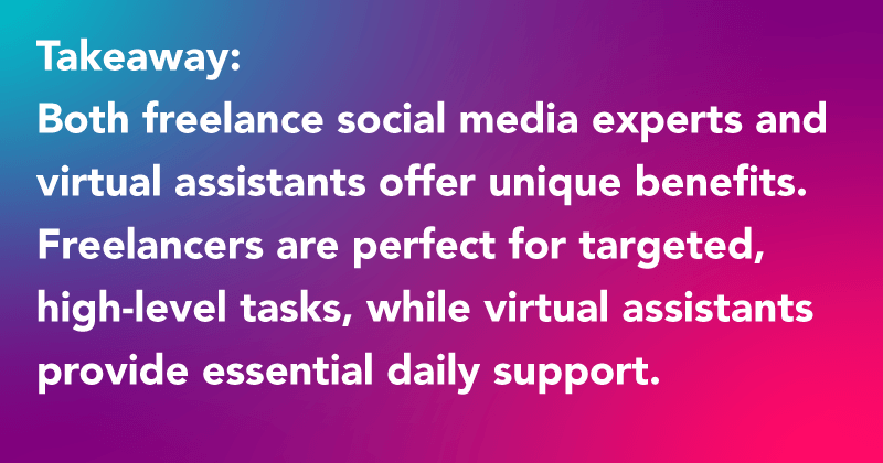 freelance vs virtual assistant for social media