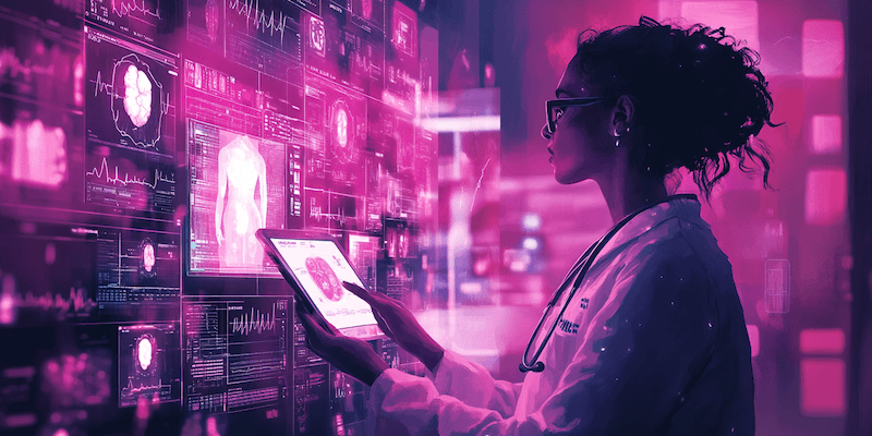 Healthcare professionals using outsourcing services.